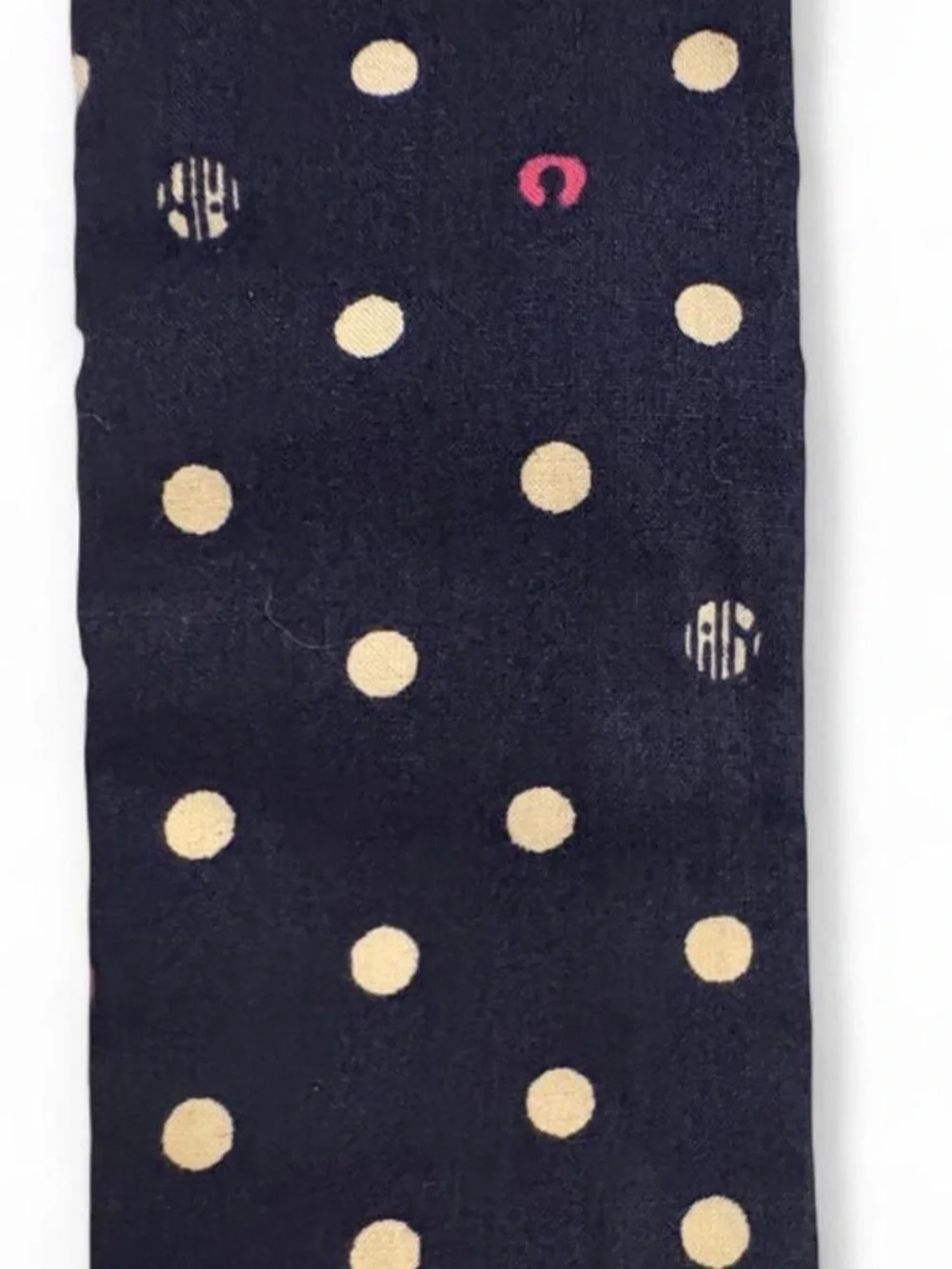 Lilly Pulitzer Navy Polka Dot Fabric Belt with Gold Ring